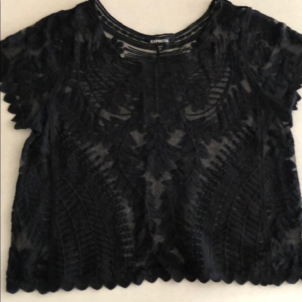 Express sheer short sleeved shirt